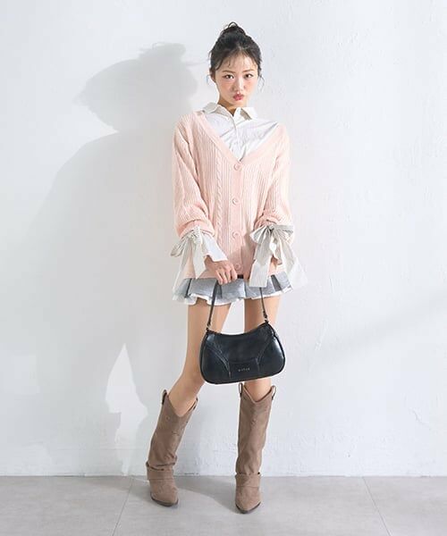 Mi-je / ミジェ シャツ・ブラウス | シャツ＆ニットカーディガンセット | 詳細2