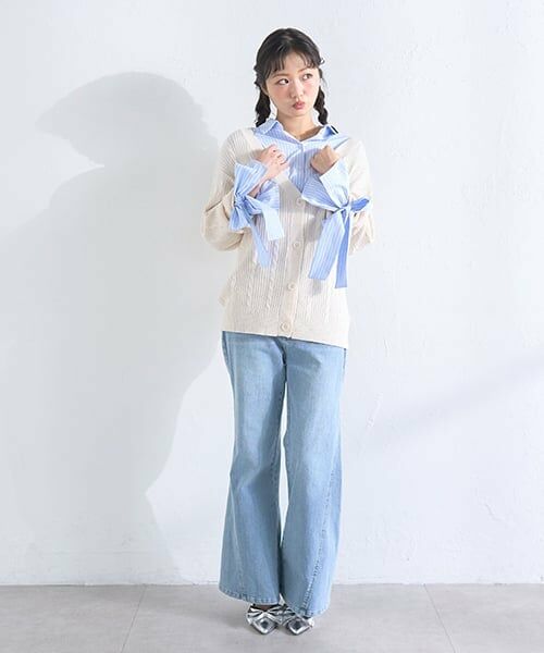 Mi-je / ミジェ シャツ・ブラウス | シャツ＆ニットカーディガンセット | 詳細3