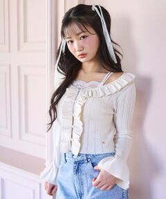 Mi-je / ミジェ ニット・セーター | メニーフリルスカシカーディガン