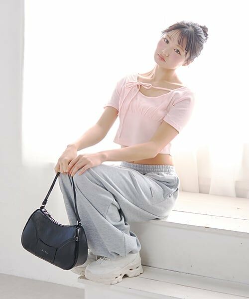 Mi-je / ミジェ Tシャツ | ラインストーンクロップド半袖Tシャツ | 詳細3