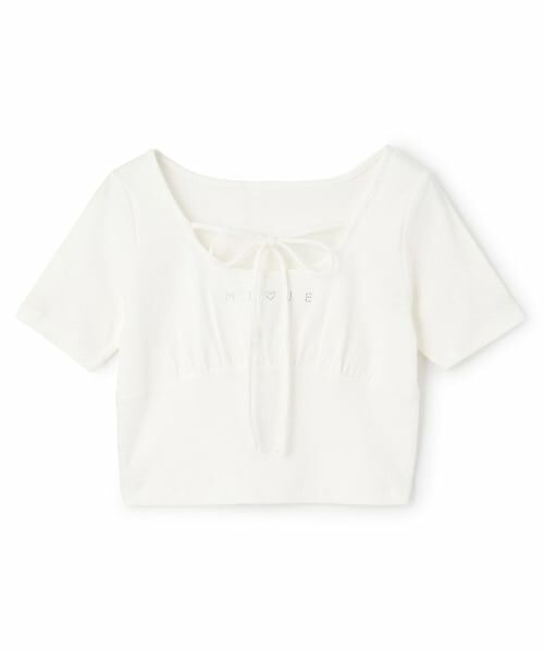 Mi-je / ミジェ Tシャツ | ラインストーンクロップド半袖Tシャツ | 詳細7