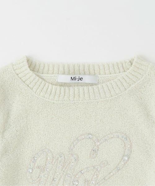 Mi-je / ミジェ ニット・セーター | ビジューロゴ半袖ニット | 詳細10