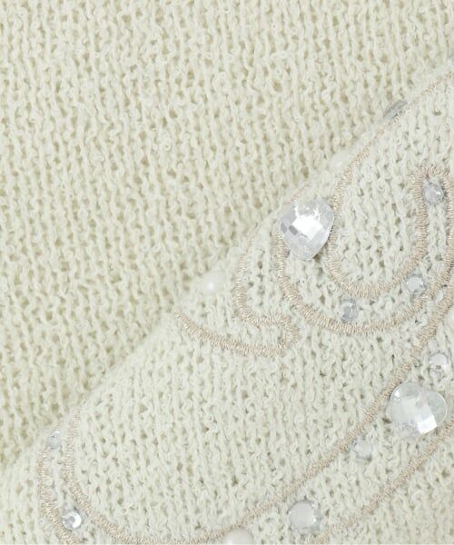 Mi-je / ミジェ ニット・セーター | ビジューロゴ半袖ニット | 詳細13