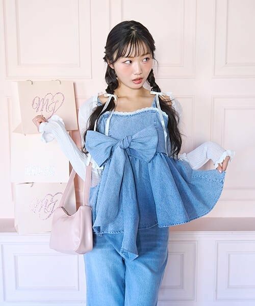 Mi-je / ミジェ シャツ・ブラウス | デニムリボンビスチェ | 詳細1