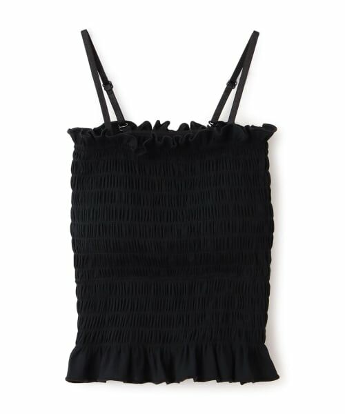 Mi-je / ミジェ Tシャツ | シャーリングキャミソール（黒）