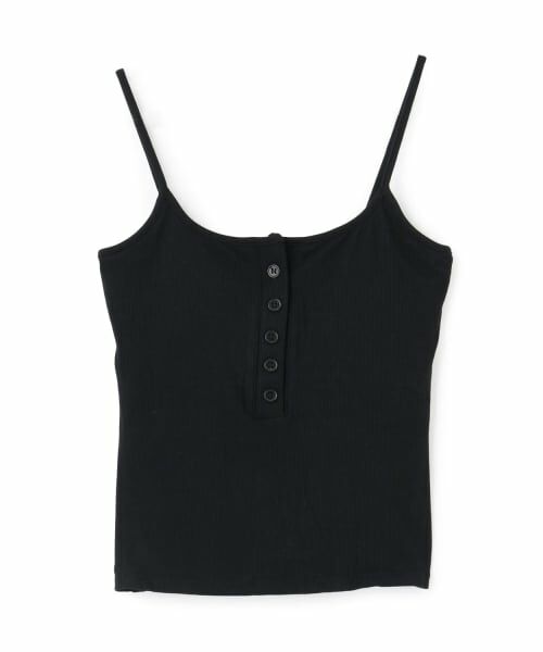 Mi-je / ミジェ Tシャツ | ボタンリブキャミソール（黒）