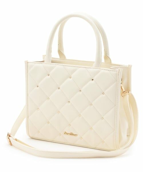 Mi-je / ミジェ トートバッグ | キルトハート2wayトートバッグ（アイボリー）