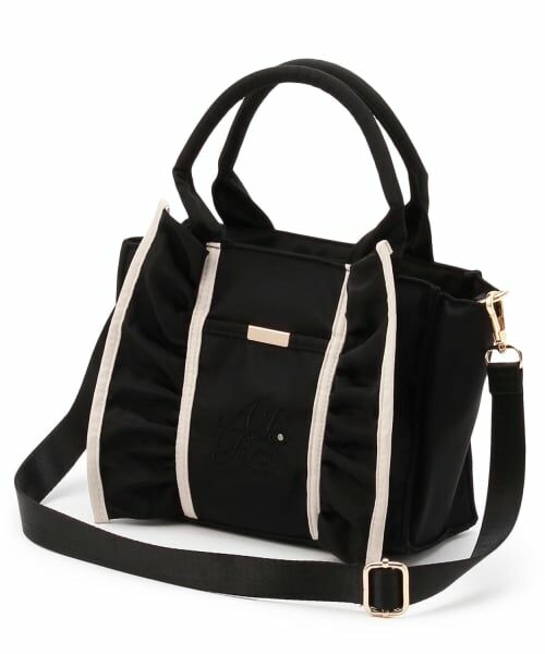 Mi-je / ミジェ トートバッグ | カラースキームフリル2wayトート（黒）