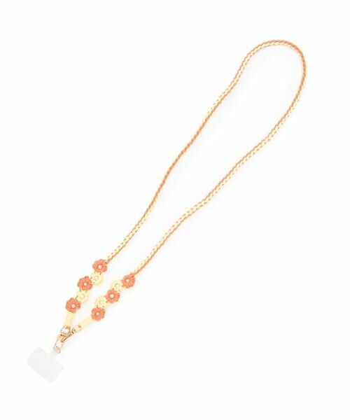 Mi-je / ミジェ ネックレス・ペンダント・チョーカー | マクラメフラワーストラップ（オレンジ）