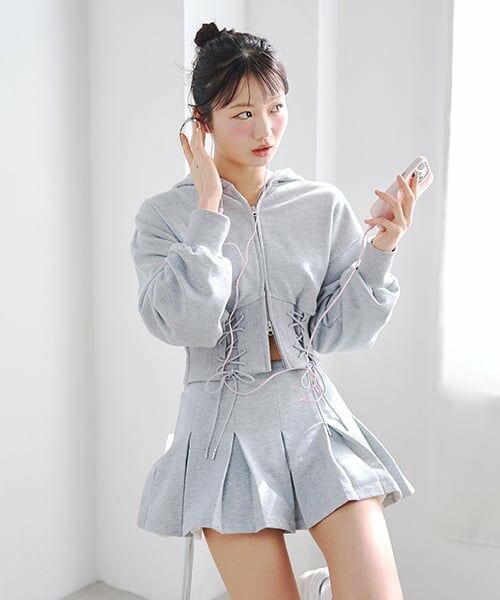 Mi-je / ミジェ スウェット | レースアップスウェットパーカー | 詳細5