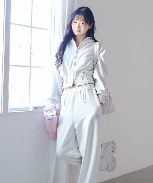 Mi-je / ミジェ スウェット | レースアップスウェットパーカー | 詳細7