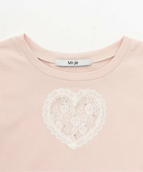 Mi-je / ミジェ Tシャツ | ハートレースクロップドTシャツ | 詳細2