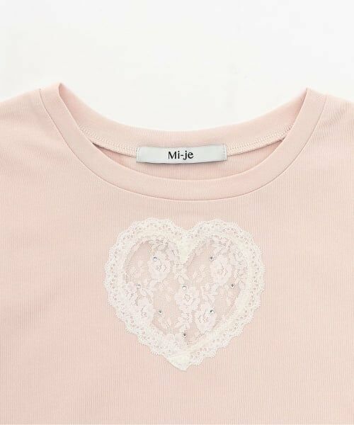 Mi-je / ミジェ Tシャツ | ハートレースクロップドTシャツ | 詳細9