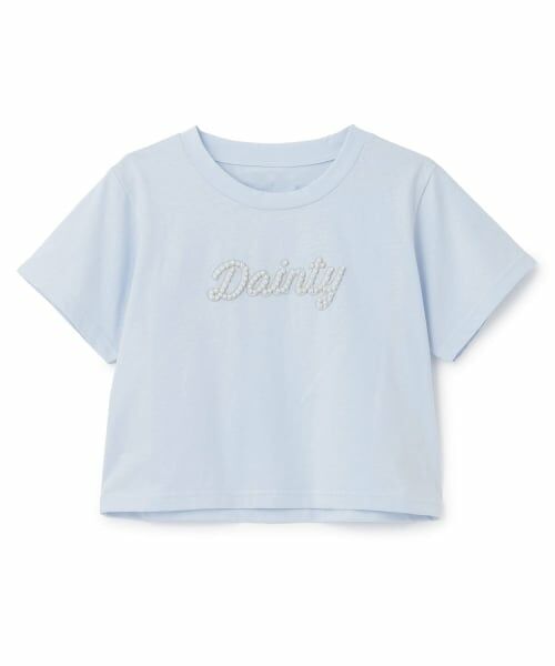 Mi-je / ミジェ Tシャツ | パールラインロゴ半袖Tシャツ（ライト ブルー）