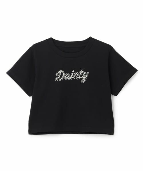 Mi-je / ミジェ Tシャツ | パールラインロゴ半袖Tシャツ（黒）