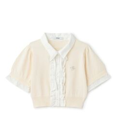 Mi-je / ミジェ ニット・セーター | フリルレイヤード半袖ニットプルオーバー