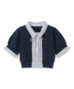 Mi-je / ミジェ ニット・セーター | フリルレイヤード半袖ニットプルオーバー