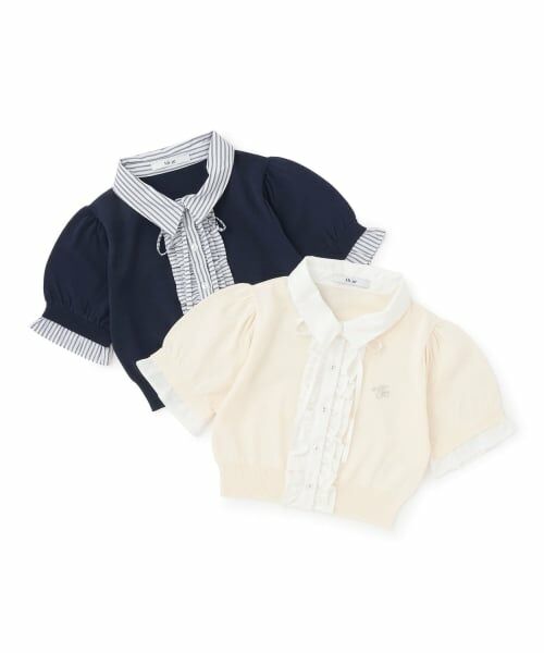 Mi-je / ミジェ ニット・セーター | フリルレイヤード半袖ニットプルオーバー | 詳細7