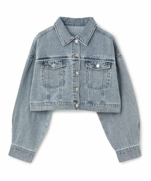 Mi-je / ミジェ ブルゾン | モチーフロゴデニムGジャン（ライト ブルー）