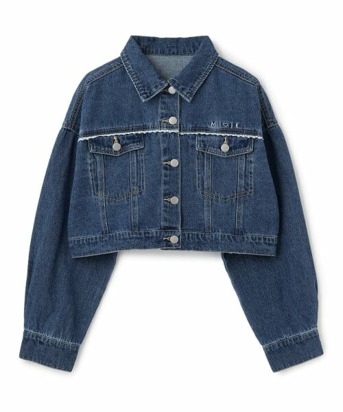Mi-je / ミジェ ブルゾン | モチーフロゴデニムGジャン（ディープ ブルー）