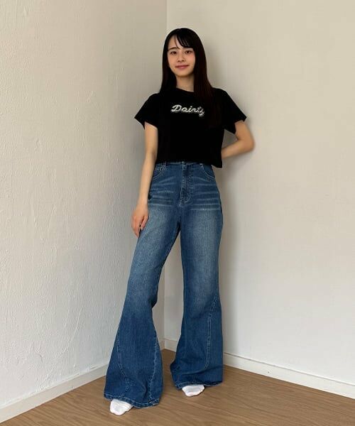 Mi-je / ミジェ その他パンツ | モチーフロゴフレアデニムパンツ | 詳細13