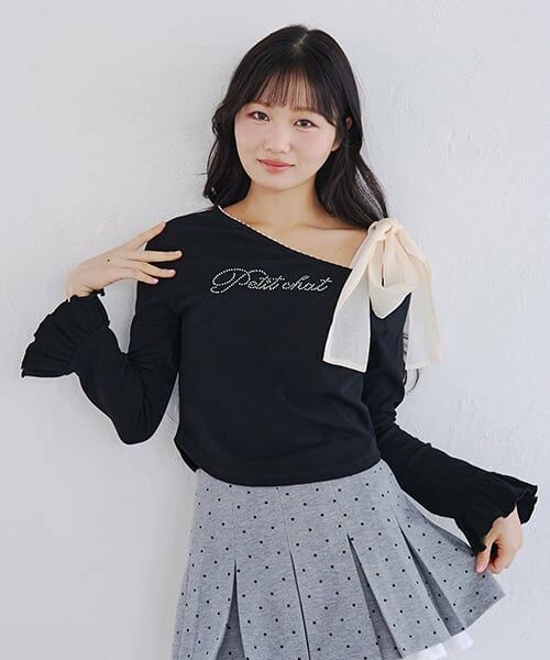 Mi-je / ミジェ Tシャツ | 肩リボンフリルキャミソール | 詳細2