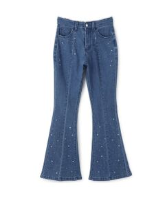 Mi-je / ミジェ その他パンツ | バックリボンストーンフレアデニムパンツ