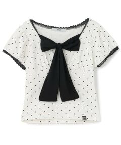 Mi-je / ミジェ Tシャツ | フロントリボンドット半袖Tシャツ