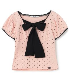 Mi-je / ミジェ Tシャツ | フロントリボンドット半袖Tシャツ