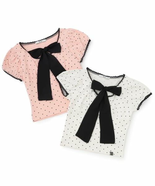Mi-je / ミジェ Tシャツ | フロントリボンドット半袖Tシャツ | 詳細7