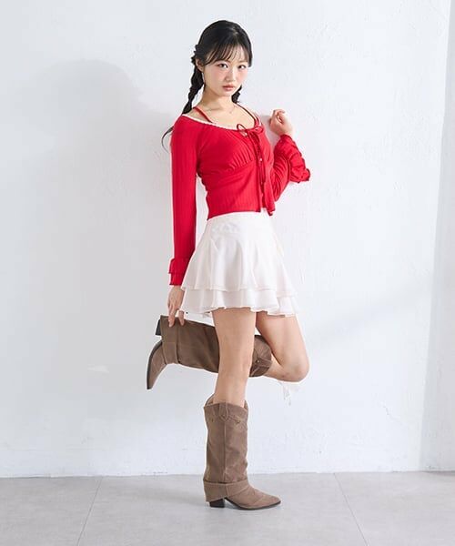 Mi-je / ミジェ ミニ・ひざ丈スカート | シフォンティアードミニスカート | 詳細4