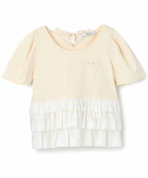 Mi-je / ミジェ Tシャツ | ペプラムストーンTシャツ（アイボリー）