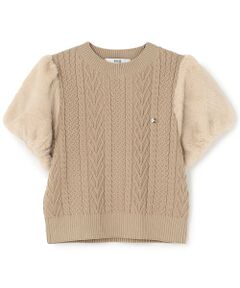 Mi-je / ミジェ Tシャツ | ファースリーブハートケーブルニット