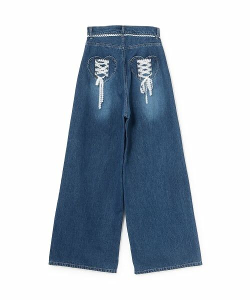 Mi-je / ミジェ その他パンツ | ハートレースアップワイドデニムパンツ | 詳細1