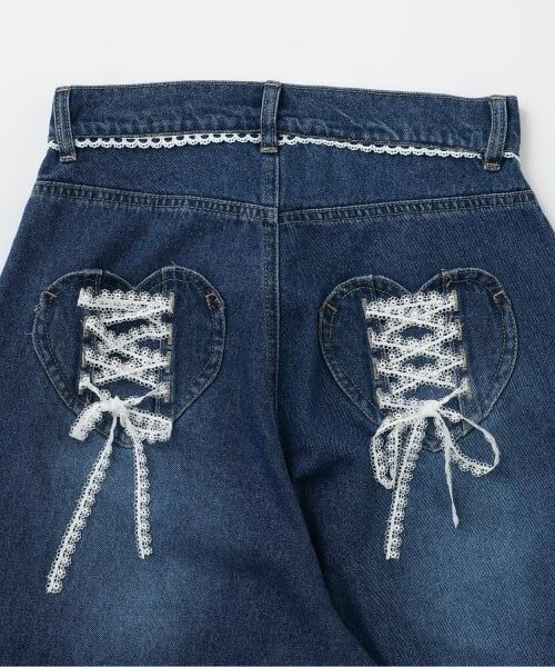 Mi-je / ミジェ その他パンツ | ハートレースアップワイドデニムパンツ | 詳細5