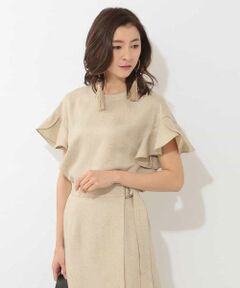 MICHEL KLEIN / ミッシェルクラン シャツ・ブラウス | 【洗える】【セットアップ対応】リネンクロスフレアスリーブブラウス