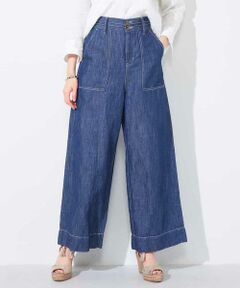 MICHEL KLEIN / ミッシェルクラン その他パンツ | 【洗える】リネンコットンワイドデニムパンツ