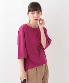 MICHEL KLEIN / ミッシェルクラン カットソー | 【洗える】コットンドルマンスリーブカットソー(ネイビー・ベージュ・ブラウン・ピンク)