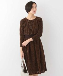 MICHEL KLEIN / ミッシェルクラン ロング・マキシ丈ワンピース | フロッキーレースワンピース