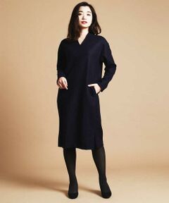 MICHEL KLEIN / ミッシェルクラン ロング・マキシ丈ワンピース | 圧縮ウールVネックワンピース