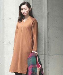 MICHEL KLEIN / ミッシェルクラン ロング・マキシ丈ワンピース | 圧縮ウールVネックワンピース