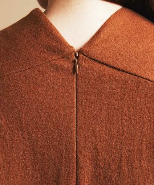 MICHEL KLEIN / ミッシェルクラン ロング・マキシ丈ワンピース | 圧縮ウールVネックワンピース | 詳細6