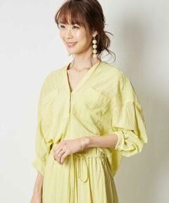 MICHEL KLEIN / ミッシェルクラン シャツ・ブラウス | 【InRed5月号掲載】【洗える】コットンシフォンストライプブラウス