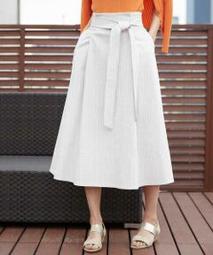 MICHEL KLEIN / ミッシェルクラン ロング・マキシ丈スカート | 【洗える】ドライオックスストライプフレアスカート