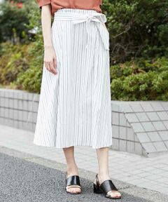 MICHEL KLEIN / ミッシェルクラン ロング・マキシ丈スカート | 【洗える】ドライオックスストライプフレアスカート