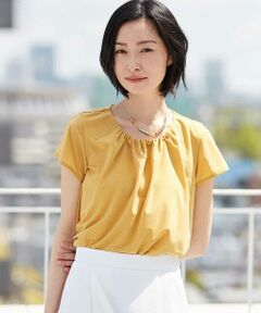 MICHEL KLEIN / ミッシェルクラン カットソー | 【洗える】フロントギャザーカットソー