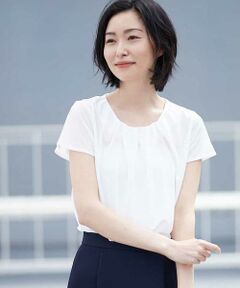 MICHEL KLEIN / ミッシェルクラン カットソー | 【洗える】フロントギャザーカットソー