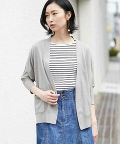 MICHEL KLEIN / ミッシェルクラン カーディガン・ボレロ | 【洗える】麻混ドルマンスリーブカーディガン