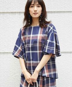 MICHEL KLEIN / ミッシェルクラン シャツ・ブラウス | 【セットアップ対応/洗える】ビッグチェックデザインブラウス