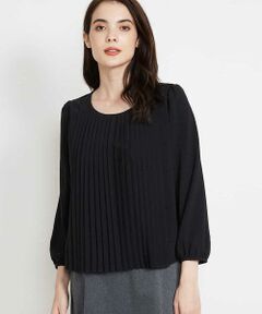 MICHEL KLEIN / ミッシェルクラン カットソー | 【洗える】シフォンプリーツブラウソー